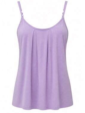 Zenana Outfitters Lavender Pleated Spaghetti Strap Cami